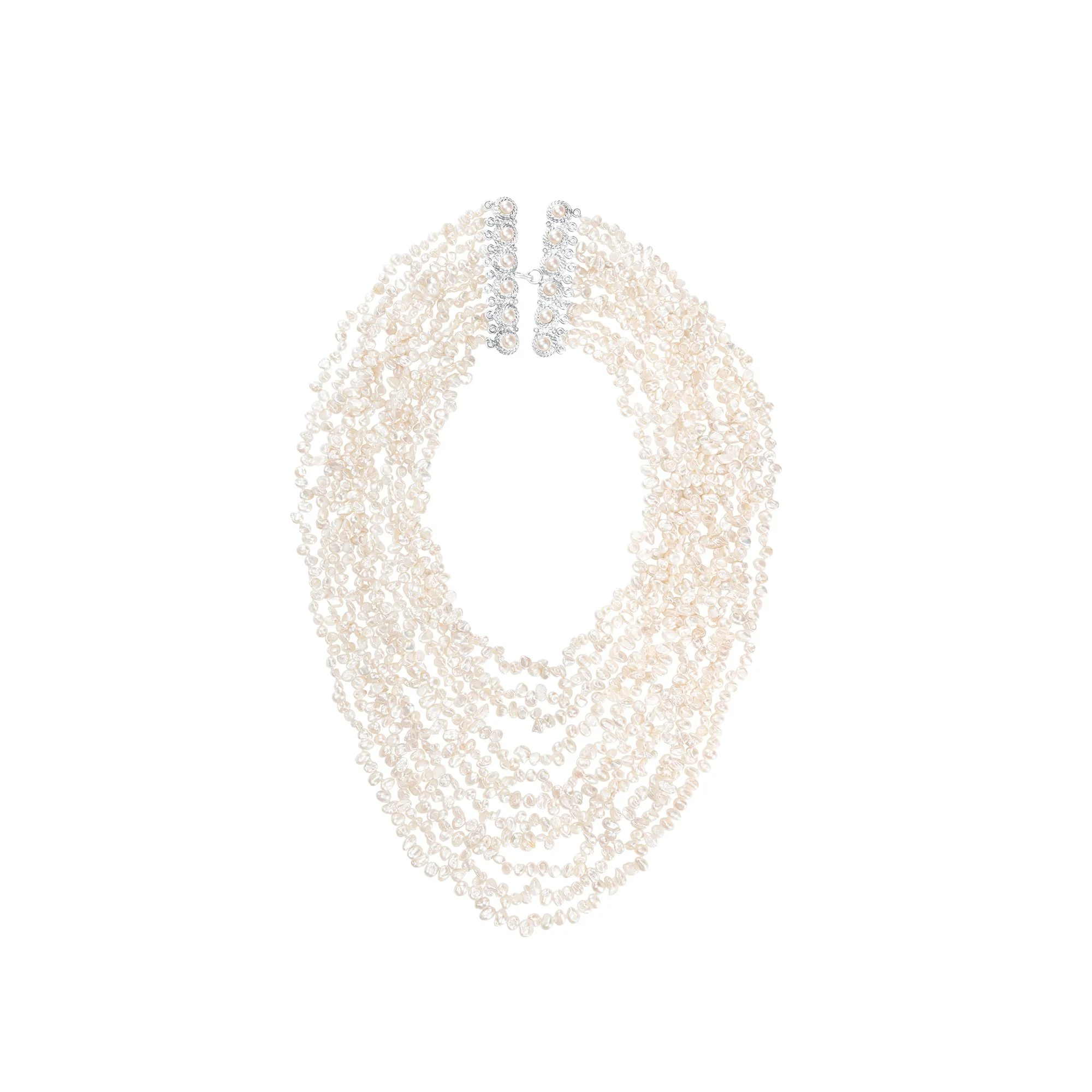 Multi Strand Long Keshi Pearl Necklace — Jet Couture Jewels